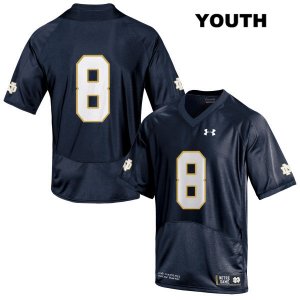 Notre Dame Fighting Irish Youth Jafar Armstrong #8 Navy Under Armour No Name Authentic Stitched College NCAA Football Jersey CKJ7399HW